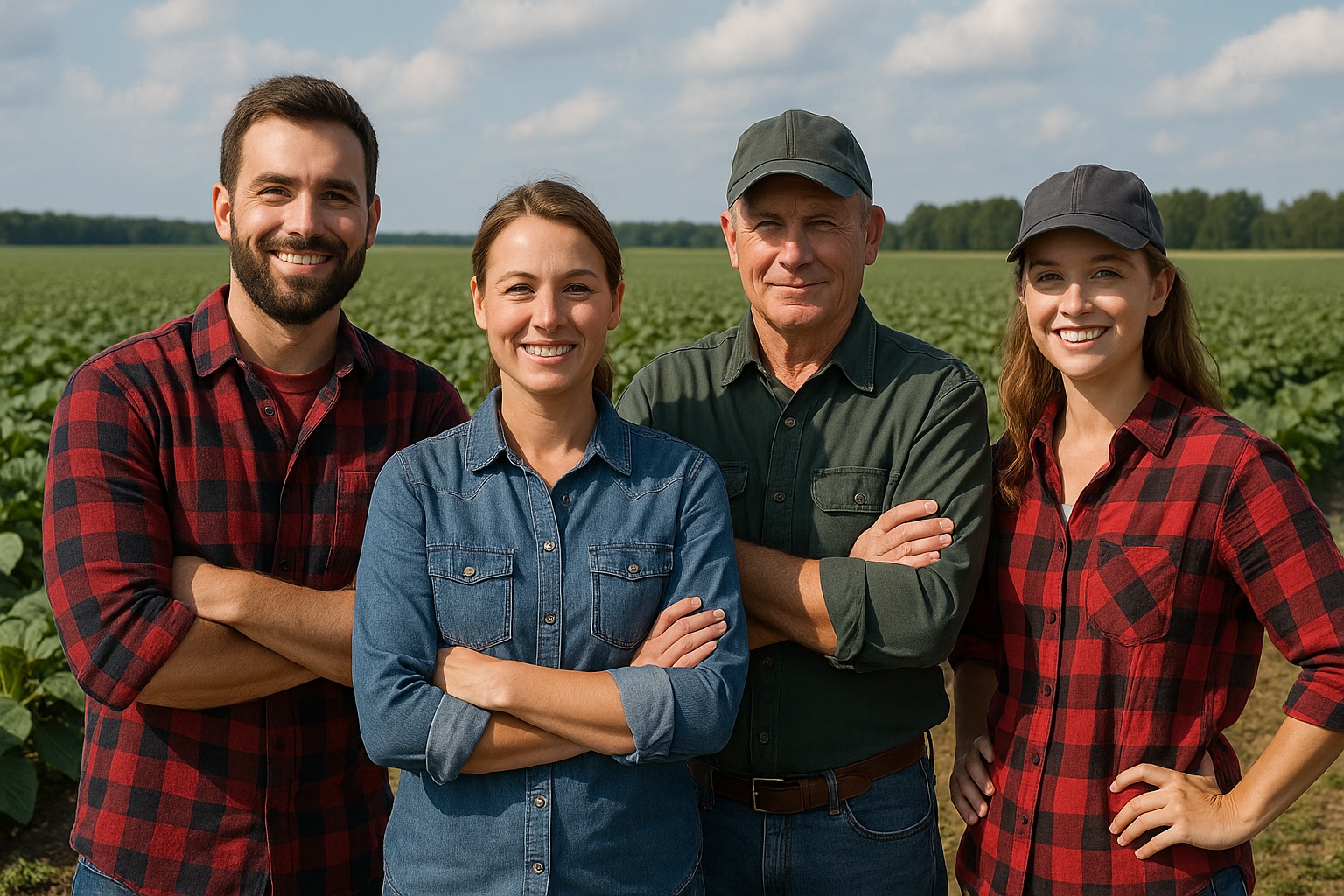 Echipa și utilaje în fermă